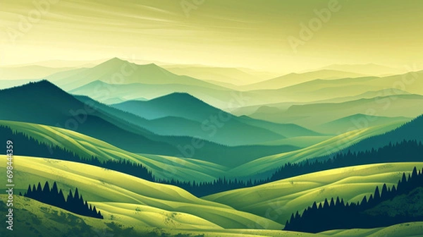 Fototapeta Green landscape background