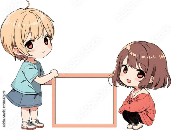 Obraz 枠を持つ少女達