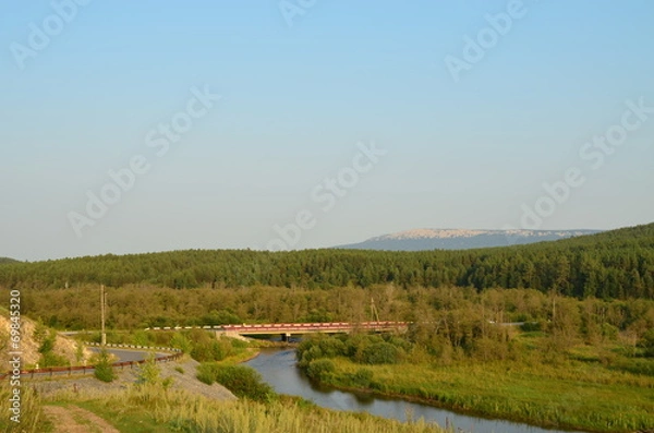 Obraz Bridge over mountain stream in