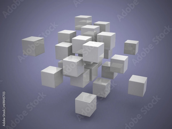 Fototapeta Abstract geometric shapes from cubes