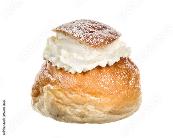 Fototapeta Typical Swedish Semla (cream bun)