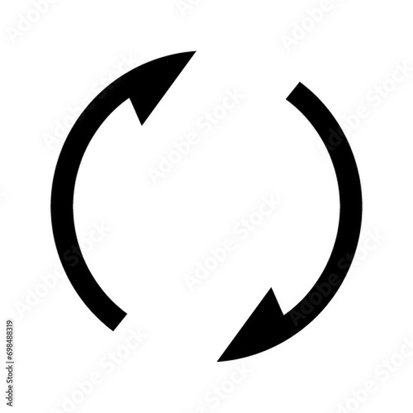 Obraz 黒い回転する矢印　細め