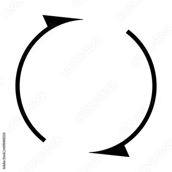 Obraz 黒の回転する矢印　極細