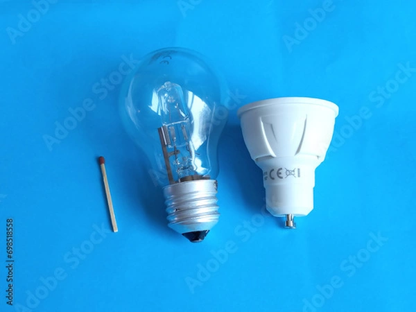 Obraz evolution development of light objects matches bulb led lamp source centuries