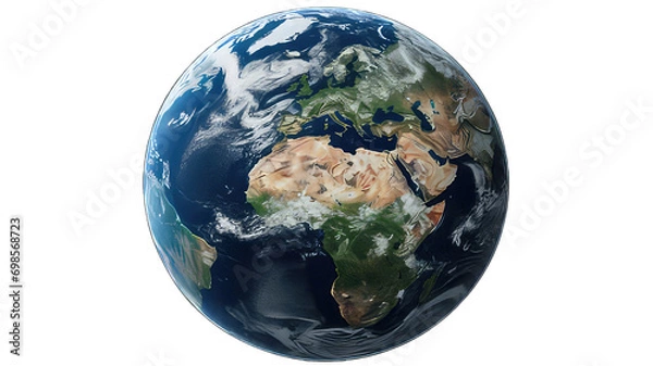 Obraz Earth globe isolated on white background. Environmental Earth Globe on png transparent background.