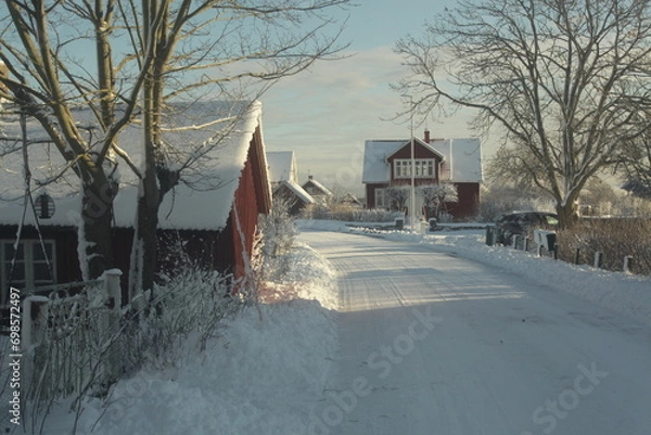 Obraz old house in the snow Össby