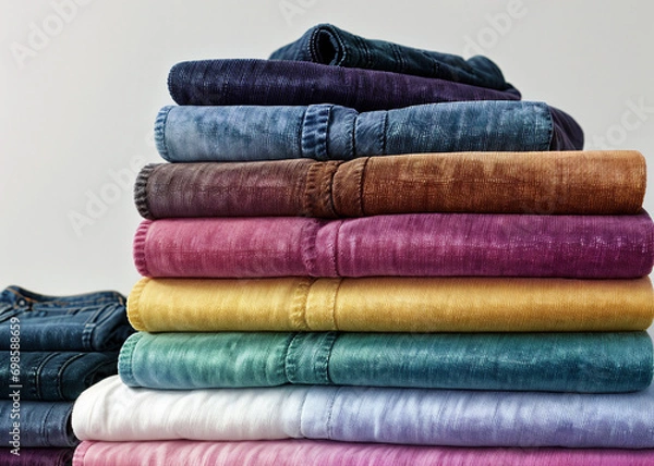 Fototapeta A stack of folded clothes. 