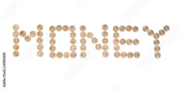 Fototapeta Some coins as word ‘money’