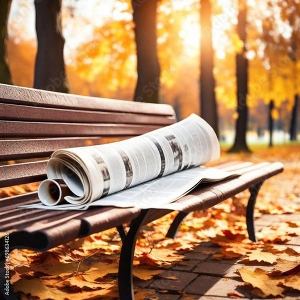 Obraz bench in autumn park