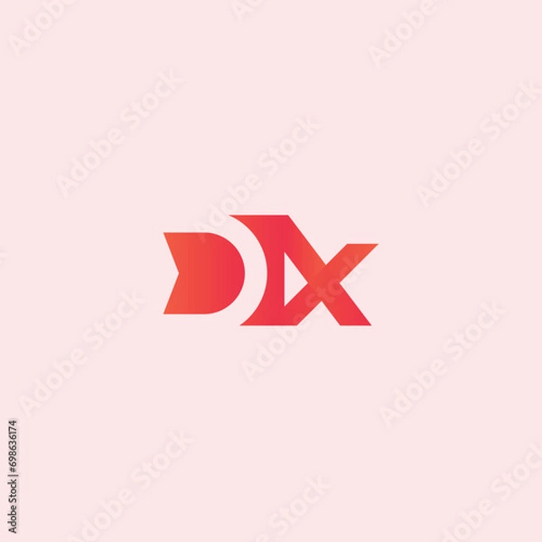 Fototapeta Abstract Initial letter DX logo Vector Art