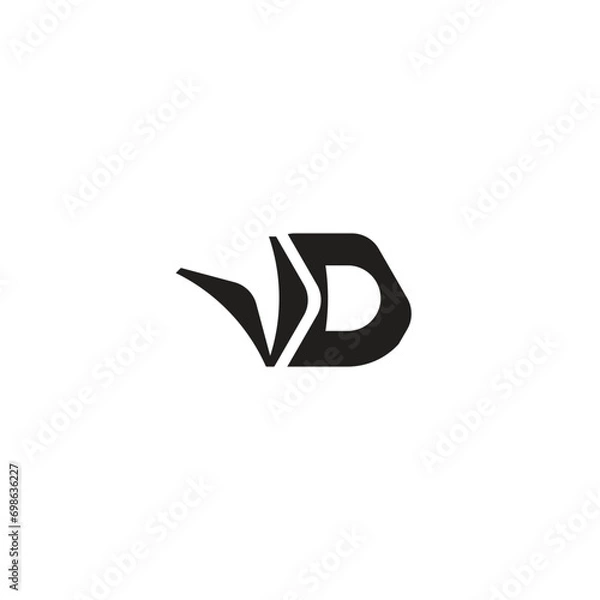 Fototapeta Initial letter vd logo design template, dv vector illustration