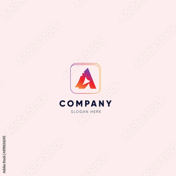 Fototapeta Abstract letter A logo design. icons for business of luxury, elegant, simple, logo for company