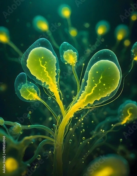 Obraz Bioluminescent Bacterium, Generative AI