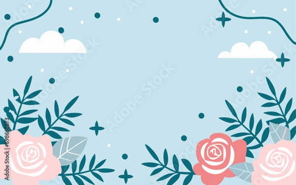 Fototapeta Valentine's day, women's day, spring abstract background poster with copy space. Good for postcards, email header, wallpaper, banner, events, covers, advertising, and more.