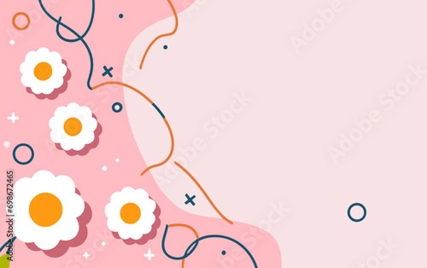 Fototapeta Valentine's day, women's day, spring abstract background poster with copy space. Good for postcards, email header, wallpaper, banner, events, covers, advertising, and more.
