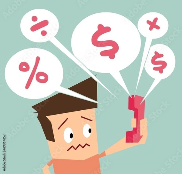 Fototapeta Telemarketing talking too much