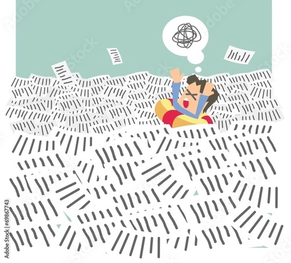 Fototapeta Overload with documents and files