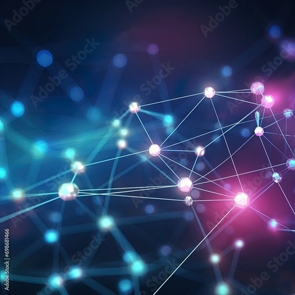 Obraz Network visualization. Great for stories of the Internet, connections, AI, technology, cyber defense and more. 