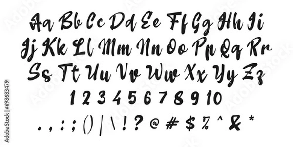 Obraz Font, uppercase, lowercase and numbers. Classic Lettering Minimal Fashion Designs. Typography modern serif fonts, regular decorative vintage concept. vector illustration