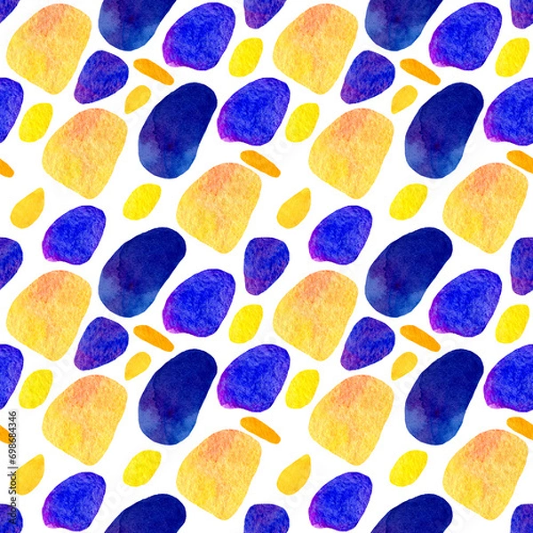 Fototapeta seamless pattern with abstract multicolored watercolor spots