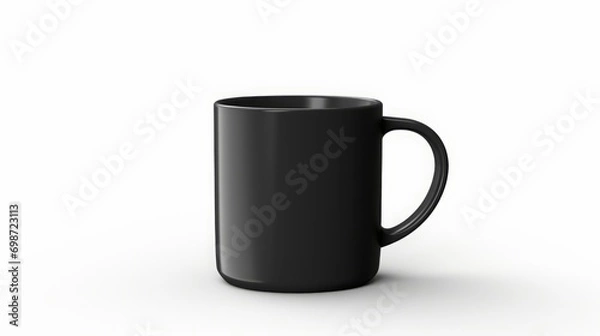 Fototapeta Black mug on white background.