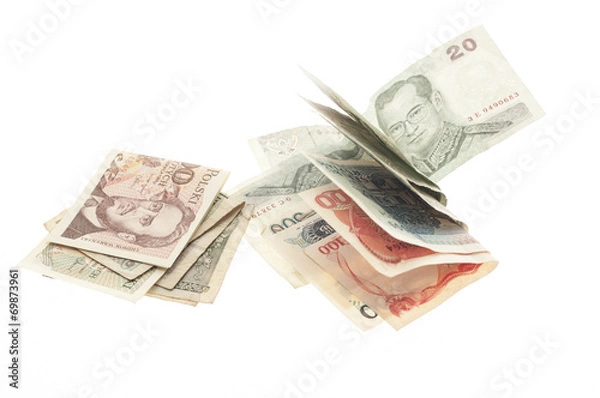 Obraz Banknotes isolated on white