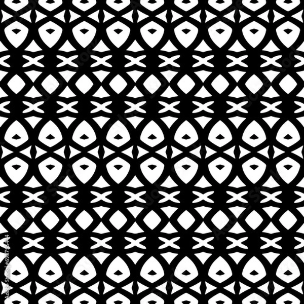 Fototapeta Abstract Shapes.Vector seamless black and white pattern.Design element for prints, decoration, cover, textile, digital wallpaper, web background, wrapping paper, clothing, fabric, packaging, cards.