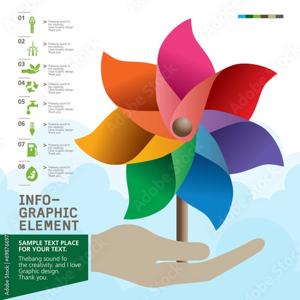 Obraz Pinwheel INFO-GRAPHIC element , Vector