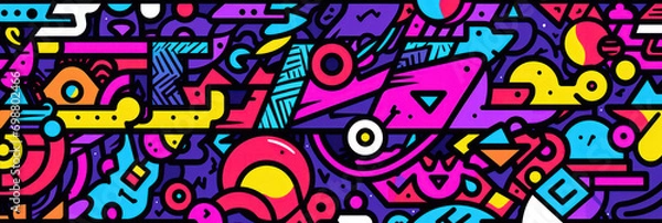 Fototapeta Colorful doodle background