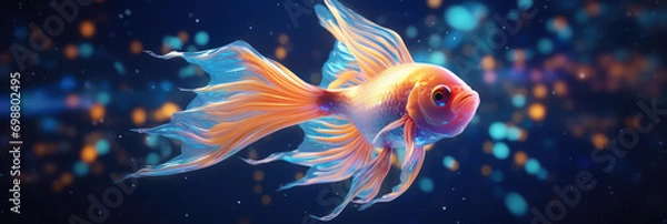Fototapeta goldfish in the cosmic water
