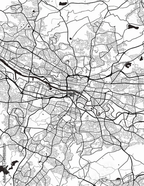 Fototapeta Glasgow Scotland City Map
