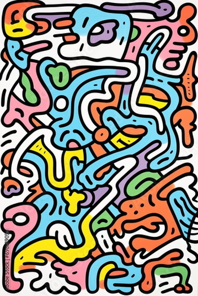Obraz A colorful art piece with lines