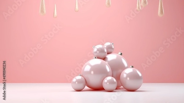 Fototapeta 3D Render New Year Background, Simple , Celebration, Festive, Holiday