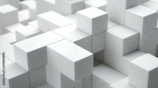 Fototapeta 3d illustration of cubes from lights above