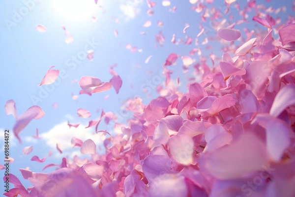 Obraz 空に舞い上がるピンク色の花びら