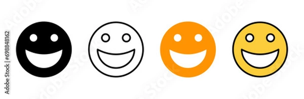 Fototapeta smile icon set vector. smile emoticon icon. feedback sign and symbol