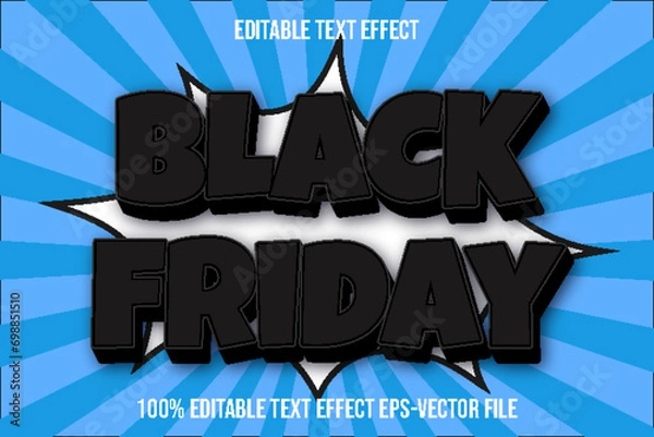Obraz Black Friday Editable Text Effect 3D Emboss Gradient Style