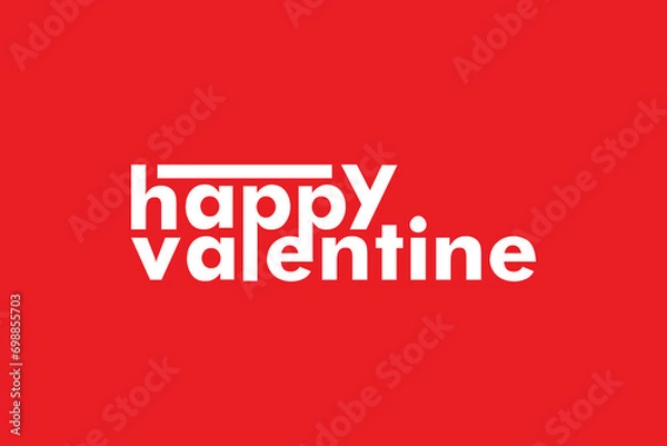 Obraz Happy Valentine Day red white color vector art design
