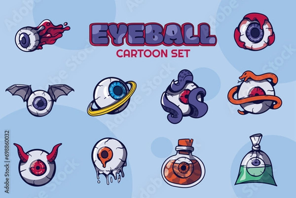 Obraz Eyeball Cartoon Illustration Set