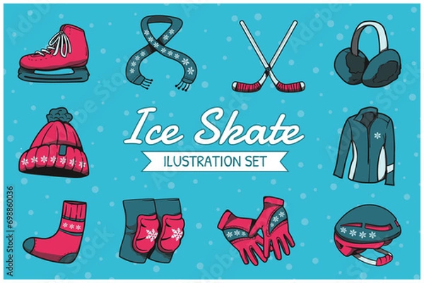 Obraz Ice Skate Illustration Set