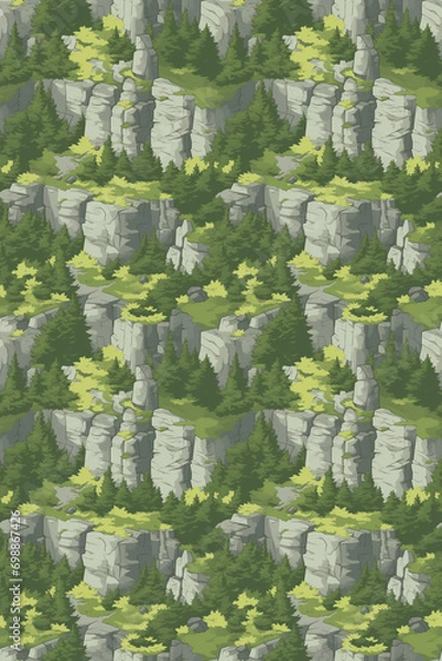 Fototapeta Perfectly Seamless Abstract Mountain Pattern