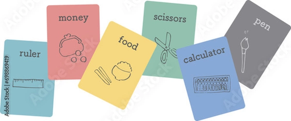 Obraz カラフルな選び取りカードのイメージ