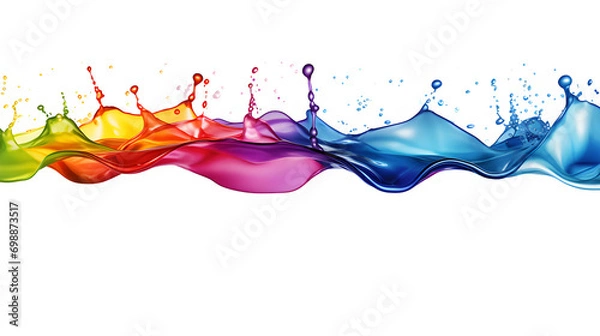 Fototapeta colorful liquid splash isolated on transparent or white background	