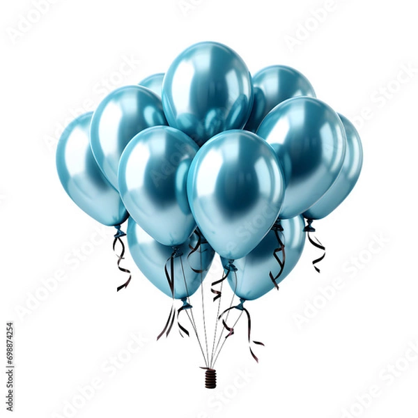 Fototapeta blue balloons isolated on transparent or white background