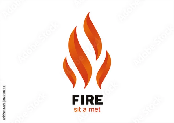 Fototapeta Fire Flame vector logo design vector template