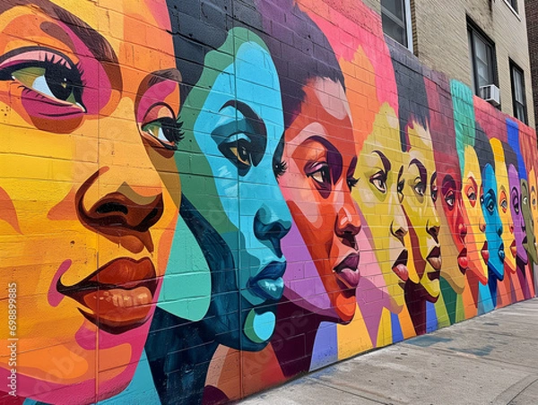 Fototapeta A Mural Dedicated To Black Women In History Showcasing Their Contributions And Resilience In A Vibrant Artistic Form