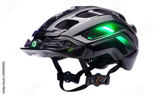 Fototapeta Cycling Helmet Alone On a White or Clear Surface PNG Transparent Background.