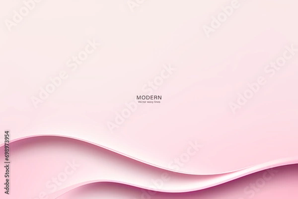 Fototapeta Light Pink Wave Background, Abstract geometric background with liquid shapes. Vector illustration.