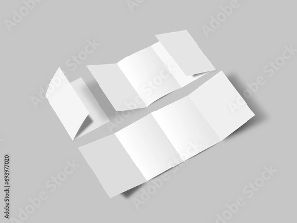 Fototapeta Blank Four-fold brochure mockup template..
