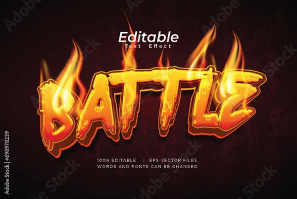 Fototapeta 3d editable text effect with fire decoration
